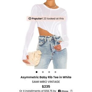 SAMI MIRO VINTAGE White Asymmetric Long Sleeve Tee